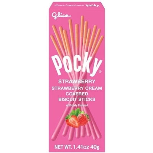 Glico Pocky Strawberry Cream Covered Biscuit Sticks - 1.41oz
