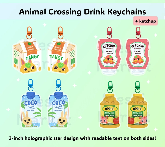 ACNH Drink Keychains