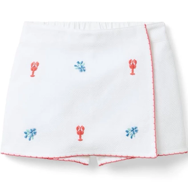 Janie and Jack Embroidered Lobster Skort