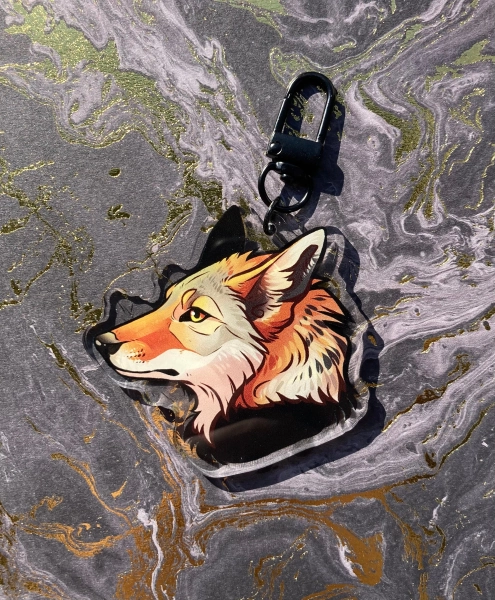 Double Sided Coyote Skull Charm