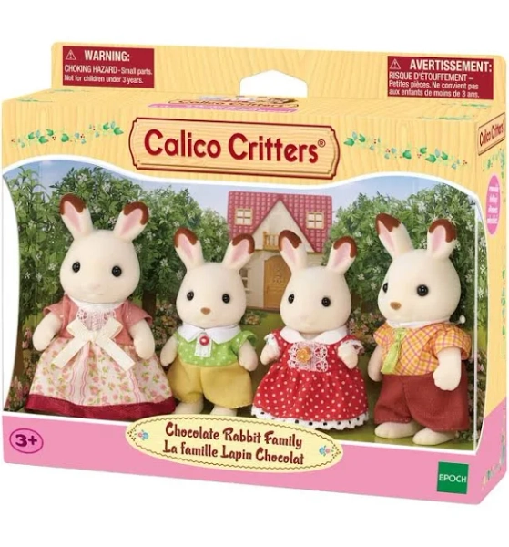 Calico Critters Chocolate Rabbit Family