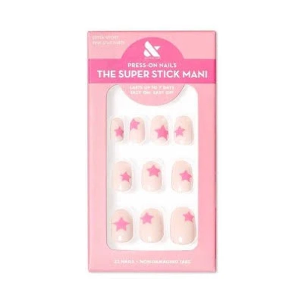 Olive & June Pink Star Party Fake Nails
