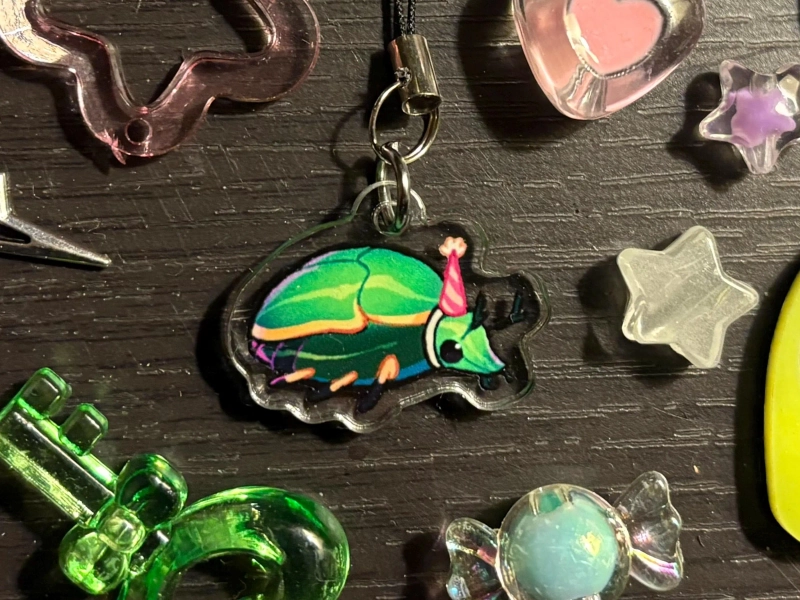 Party Beetle!! 1” Bug/Insect Acrylic Phone Charm