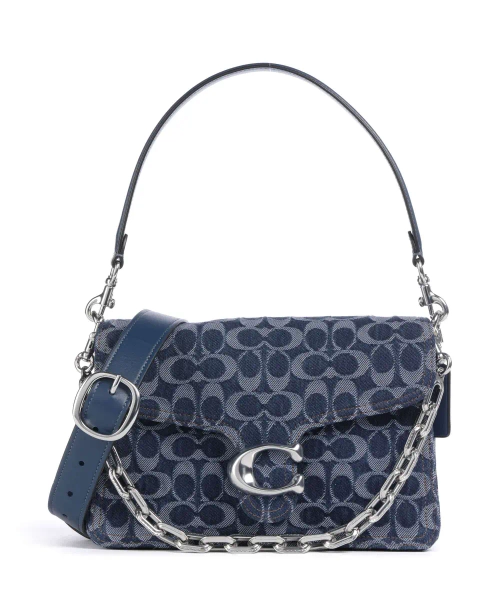 Coach Tabby Signature Chain Shoulder bag cotton dark blue - CAN15-LHRHY | wardow.com