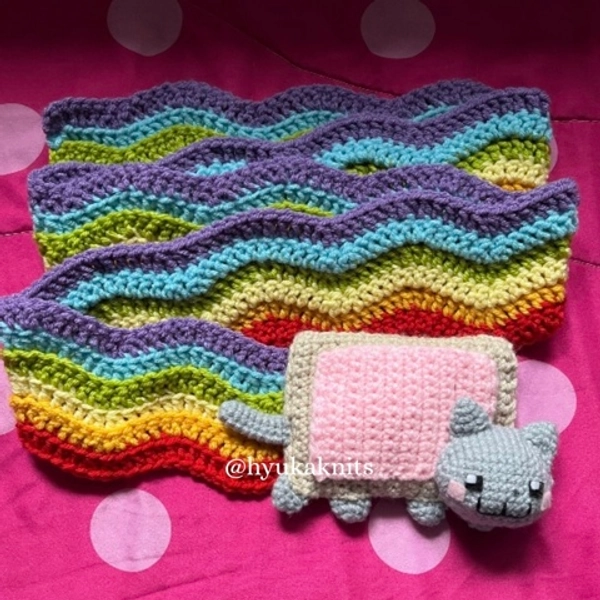 [PDF Crochet Pattern] Nyan Cat Scarf - hyukaknits's Ko-fi Shop