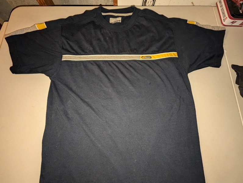 Vintage Point Zero Striped Skater Surf Y2K Active Streetwear Shirt Mens XL 22x30