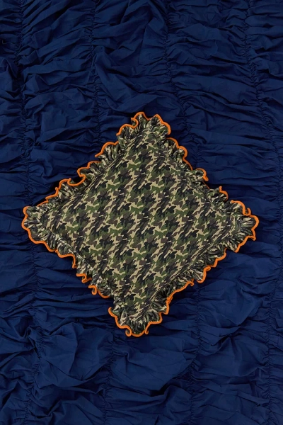 Camo Ruffle Cushion