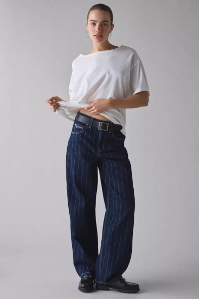BDG Logan Printed Buckle Baggy Barrel Jean