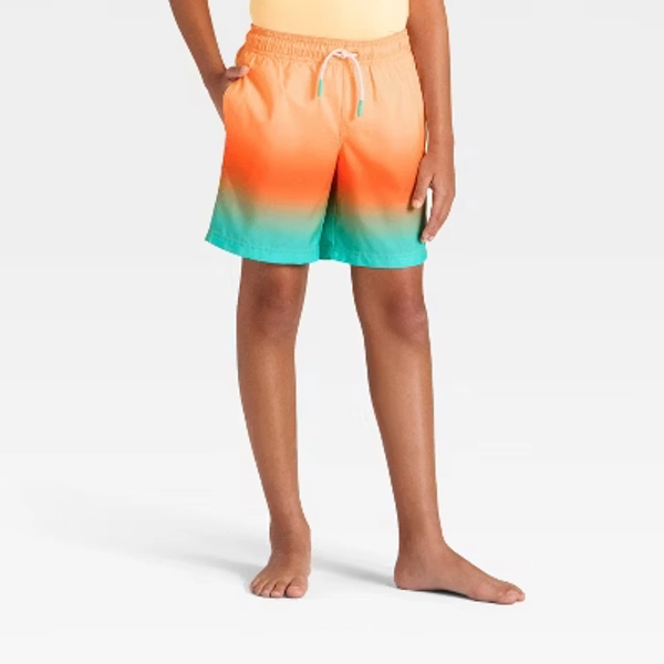 Boys' Swim Shorts - Cat & Jack™ Orange/Aqua M