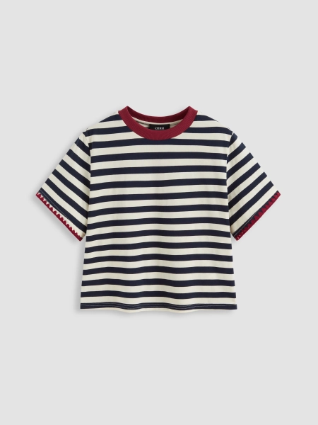 Oversized Cotton-blend Stripe Tee