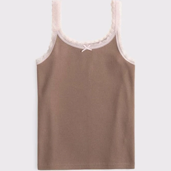Abercrombie Kids Girls Lace-Trim Bow Cami