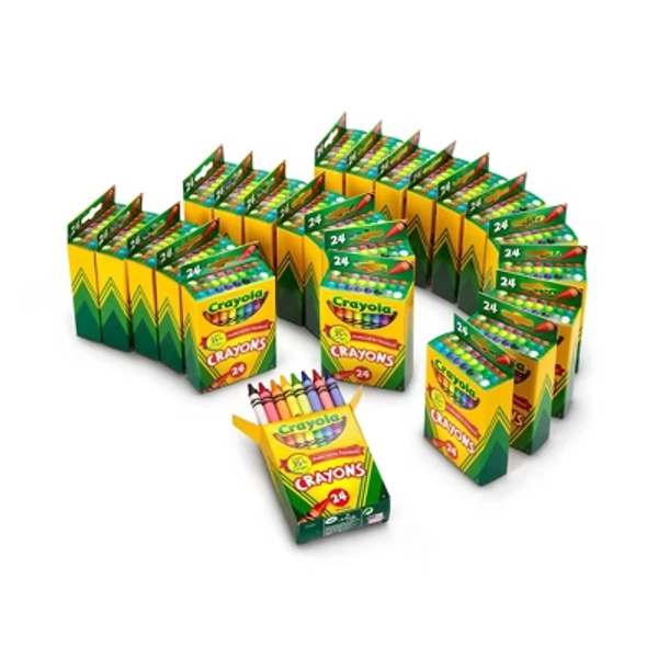 Crayola 24 Packs of 24ct Crayons Bulk 576ct, Classroom Must Haves for Teachers, Kids School Supplies, Individual Packs