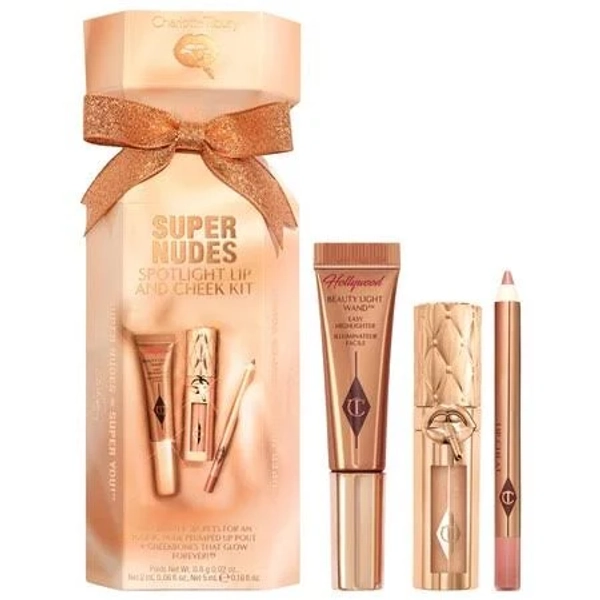 Charlotte Tilbury Lip and Cheek Trio Makeup Gift Set Supernudes