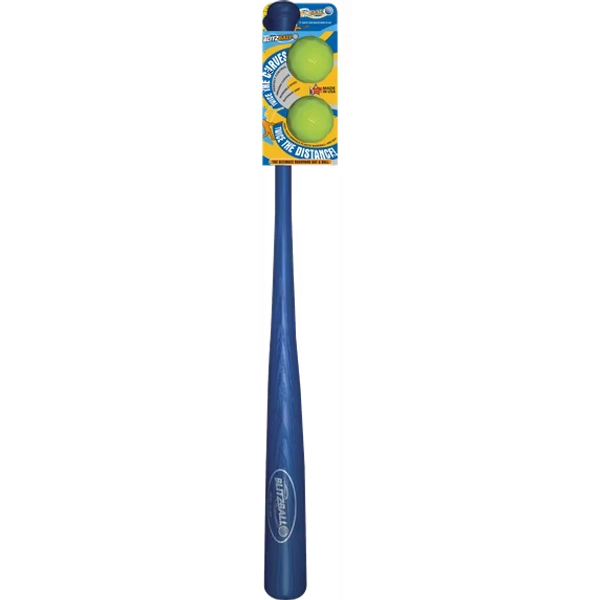 Blitzball Plastic Bat and 2 Ball Combo Set – Backyard Baseball Training Kit for Kids, Teens & Adults – High-Curve Action, Safe & Durable