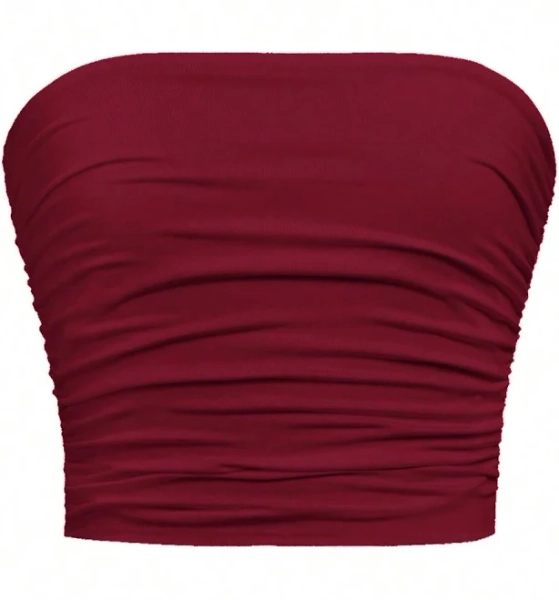 SHEIN Tween Girl Ruched Elastic Tube Top