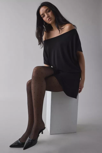 Mini Polka Dot Semi-Sheer Tights