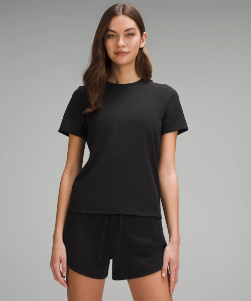 Organic Cotton Straight-Hem Crewneck T-Shirt - Black - XXS