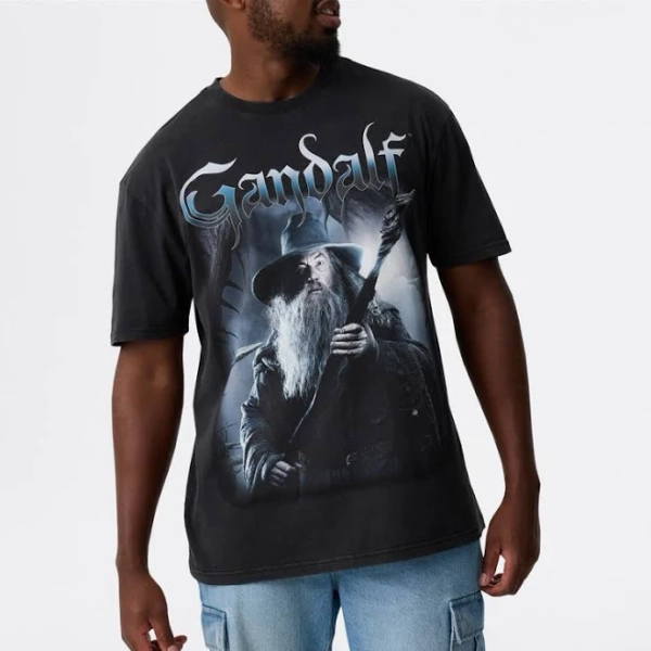 Lord Of The Rings Men's Short Sleeve Gandalf Print Tee