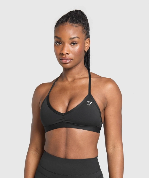 Gymshark Minimal Halterneck Sports Bra - Black