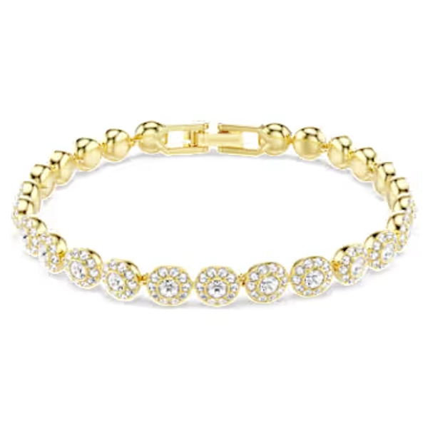 Bracelet Una Angelic, Taille ronde, Blanc, Placage de ton or