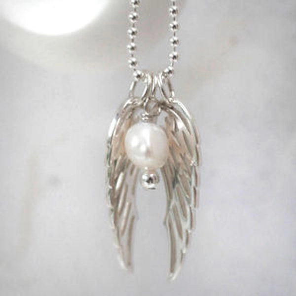 Sterling Silver Double Angel Wing Necklace