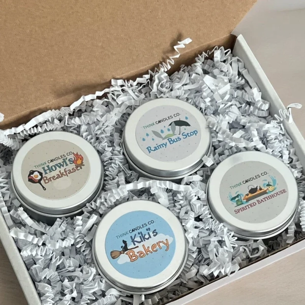 Japanese Anime Films 2 oz Sample Pack Bundle | Howl's Breakfast, Kiki's Bakery, Rainy Bus Stop & Spirited Bath House 2 oz Sample Tin Bundle