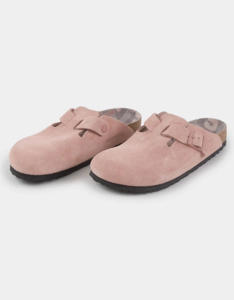 BIRKENSTOCK Boston Varsity Womens Suede Clogs - PINK