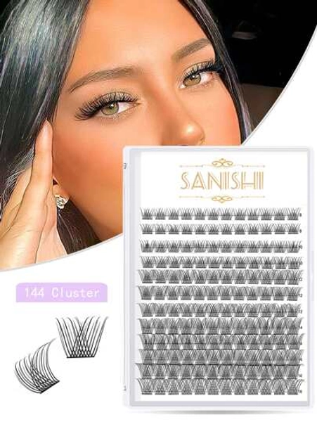 SANISHI 144 Pairs Sanishi Lashes, DIY Eyelash Extension, C & D Curl Lashes, For Home Uselash Clusters,Eyelash Clusters,Individual Eyelashes,Lashes,Fake Lashes