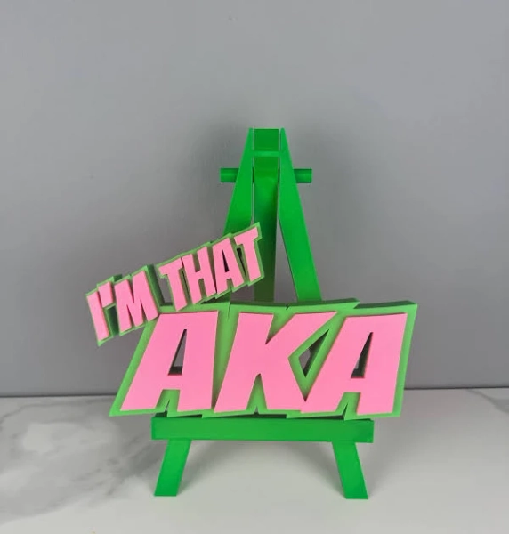 I'm That AKA Desk Sign in Pink and Green for Members of Alpha Kappa Alpha Sorority Inc. Gift to a Soror Or Add To Your Collection