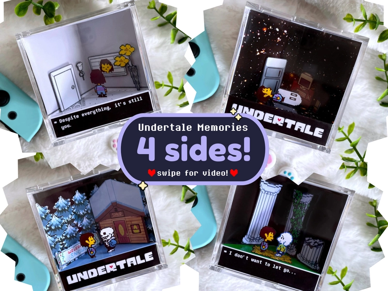 Undertale Memories 4-Sided 3D Cube Diorama – Shadow Box, Gamer Gift, Undertale Fan Merch - Despite everything, it's still you