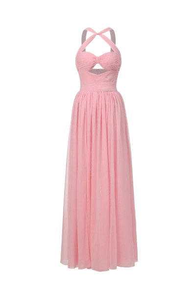 Vakana Hollow High Slit Fold Maxi Dress