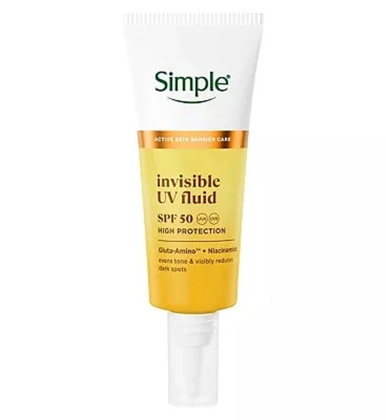 Simple Invisible UV Fluid with SPF 50, 40 ml