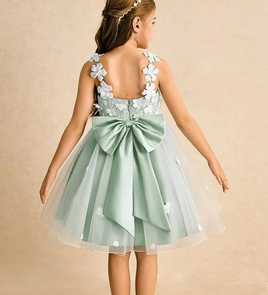 Azazie V-Neck Knee-Length Tulle Flower Girl Dress