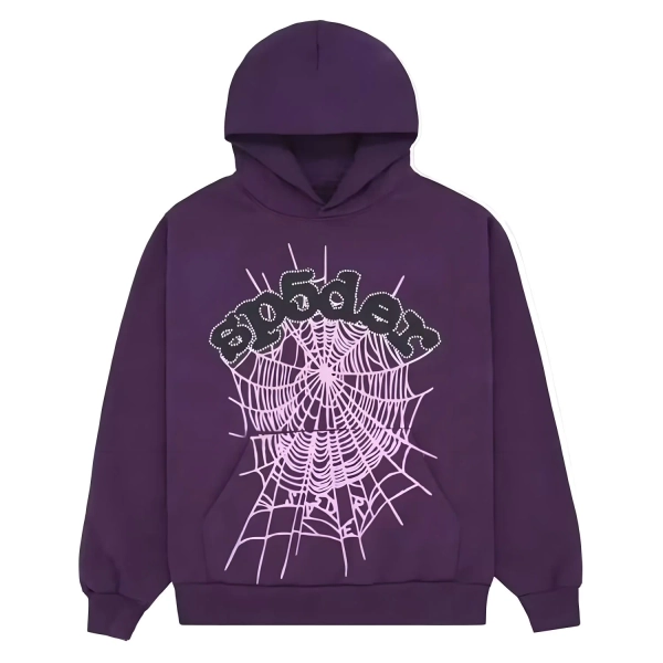 Sp5der Web Hoodie Purple - Spider Hoodie