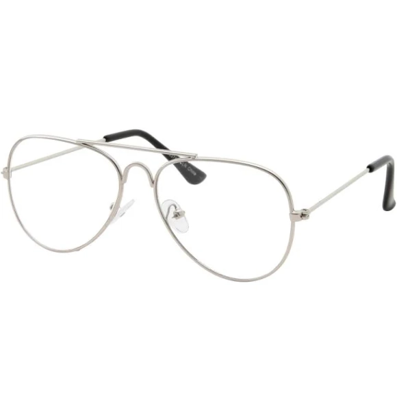 Kids Fake Silver Eye Glasses