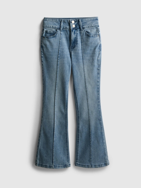 7-15 jr | Wijd uitlopende jeans met gepaspelde naad