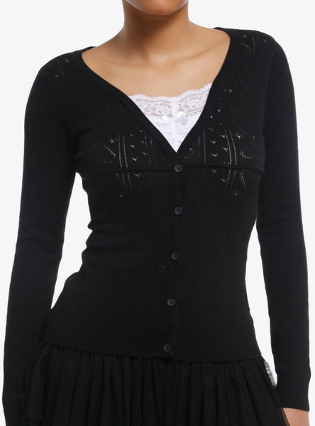 Social Collision Black & White Girls Twofer Cardigan