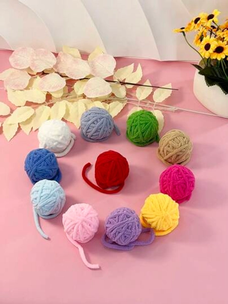 Pet Toy For Cats, Colorful Handmade Knitted Yarn Ball With Bell, Only For Pet Use - Size Blue