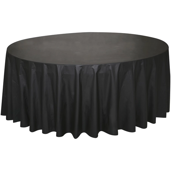 Way To Celebrate Round Plastic Table Cover, Black, 84 in, 1 Count - Walmart.com