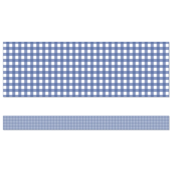 Blue Gingham Straight Bulletin Board Borders