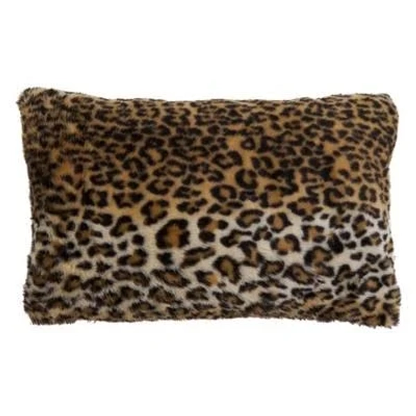 Saro Cheetah Print Faux Fur Throw Pillow