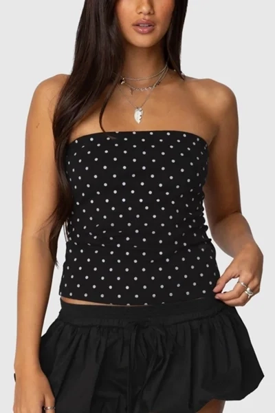 Edikted Polka Dot Built-In Bra Tube Top