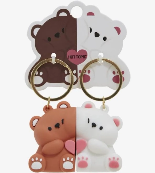 Magnetic Teddy Bear Key Chain Set