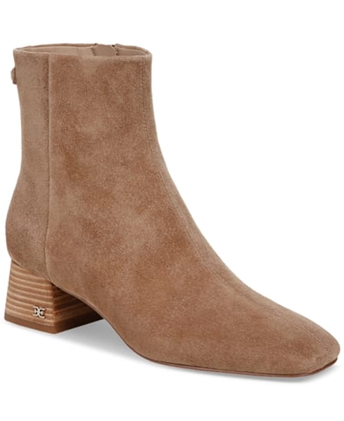 Sam Edelman Women's Paige Zipper Booties - Almond Taupe Suede
