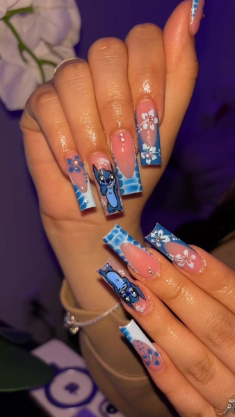 +66 Stunning Nail Art Ideas in 2026 | Blue acrylic nails, Disney acrylic nails, Acrylic nails coffin short