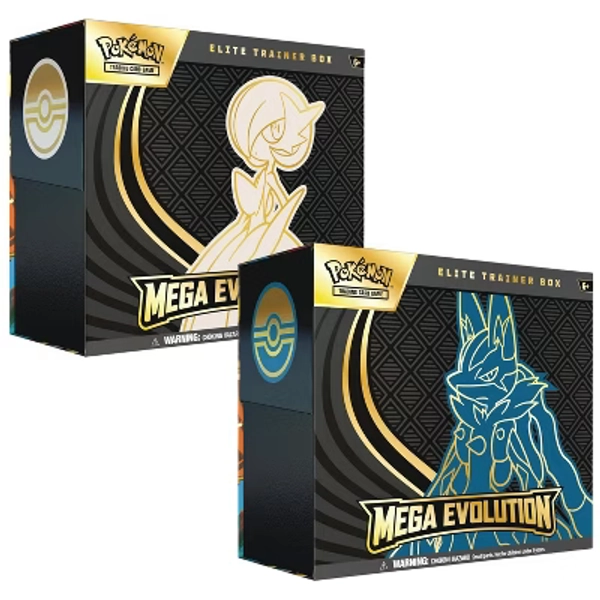 Pokemon ME1 Mega Evolution Elite Trainer Box | Mega Gardevior & Mega Lucario (Set of Two, One of Each ETB)