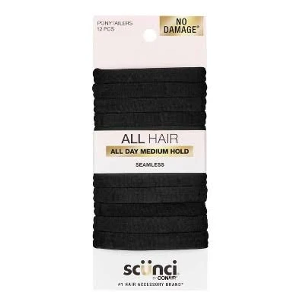 Scunci No Damage Hair Ties Black