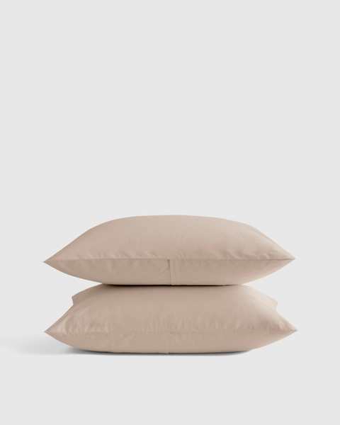 Organic Brushed Cotton Sham Set in White