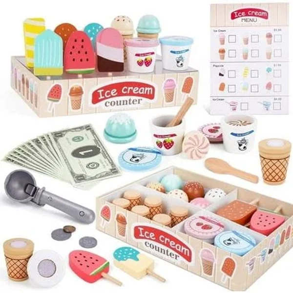Wooden Ice Cream Toys for Toddlers