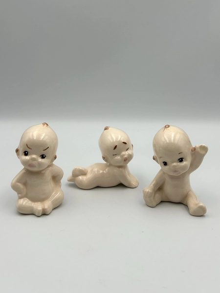 3  Vintage Kewpie Doll Babies 1950's Nursery Baby Shower